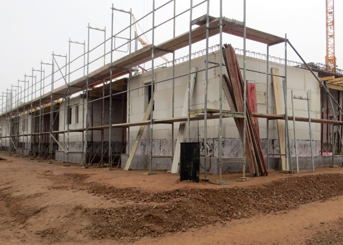 Baufortschritt beim Neubau des Pflegeheims in Wermsdorf im Februar 2015